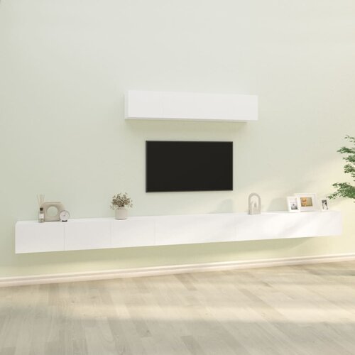VidaXL 6-dijelni set tv ormarića bijeli od konstruiranog drva Slike