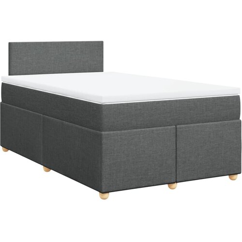 vidaXL Box spring postelja z vzmetnico temno siva 120x190 cm blago, (21310752) Cene