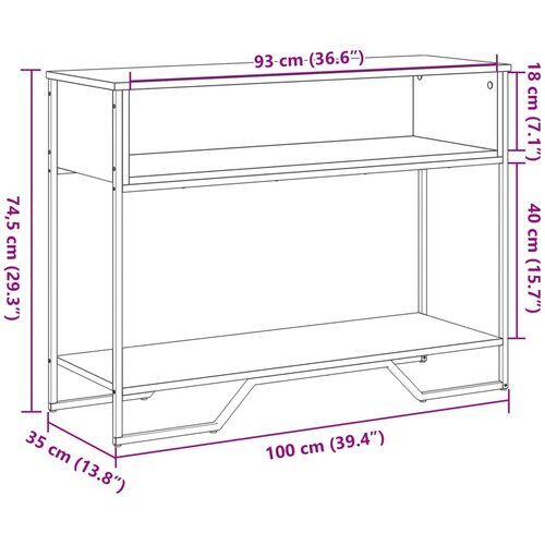  Konzolni stol boja hrasta 100 x 35 x 74,5 cm konstruirano drvo Slike