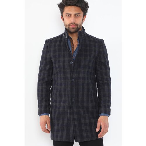 Dewberry PLT8370 MEN&amp;#039;S COAT-PATTERNED NAVY BLUE Slike