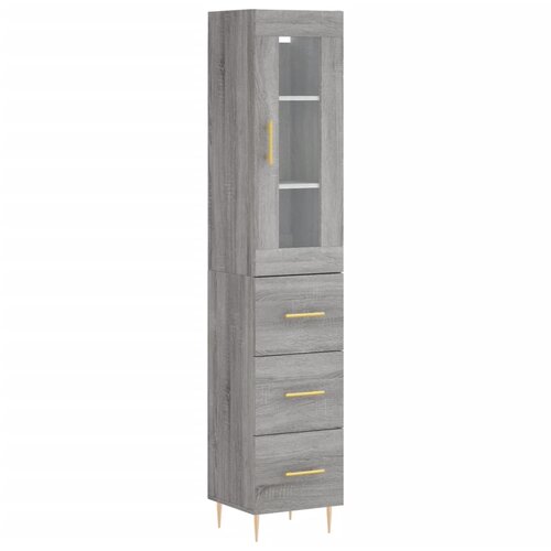 Maison Chic Visoka omara - Komoda - Predalnik siva sonoma 34,5x34x180 cm inženirski les, (21720073) Cene