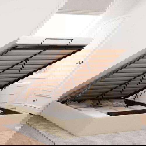 vidaXL Otomanski okvir kreveta bez madraca krem 120x200 cm od tkanine Cijene