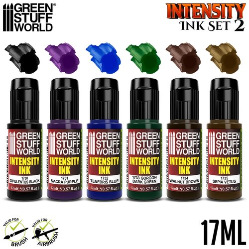 Green Stuff World Intensity Inks Set 2 &amp;ndash; 6 boja | Akrilni inkovi za minijature Slike