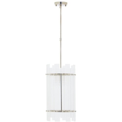 Premier Housewares Kovinska viseča svetilka v srebrni barvi s steklenim senčilom &oslash; 27 cm Ritz &ndash; Cene