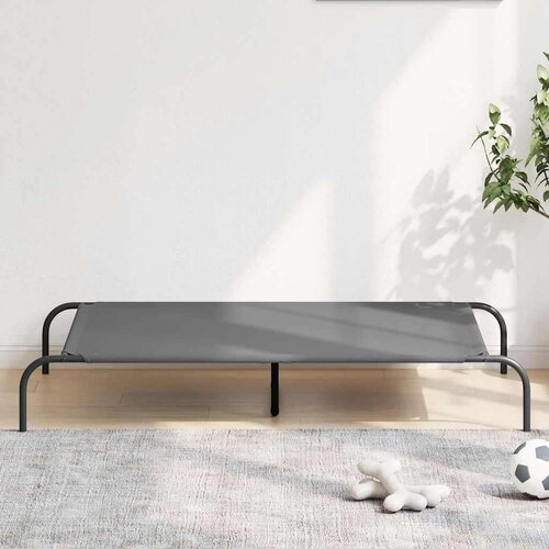 VidaXL Povi&amp;scaron;eni krevet za pse sivi 130x80x20 cm Oxford tkanina i čelik Slike