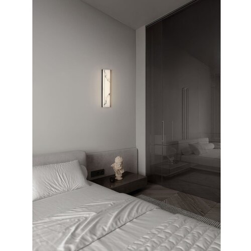 Nova Luce Bijela/mat crna LED zidna lampa u kamenom dekoru Shado &amp;ndash; Slike