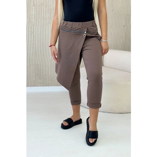 Kesi Punto Milano winter pants with fango decorative zipper Slike