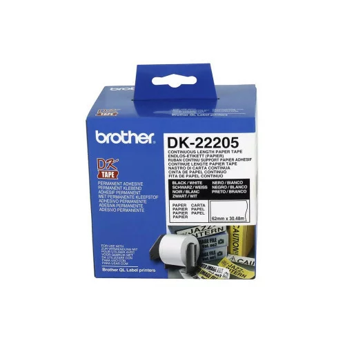 Brother Kompatibilne etikete Brother DK-22205 QL - neskončen trak - 62mm x 30,48m