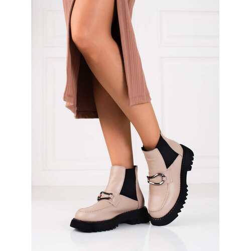 SHELOVET Women's leather ankle boots on the platform Slike