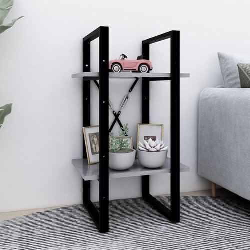 VidaXL Knjižna omara 2-nadstropna betonsko siva 40x30x70 cm iverna pl. Slike