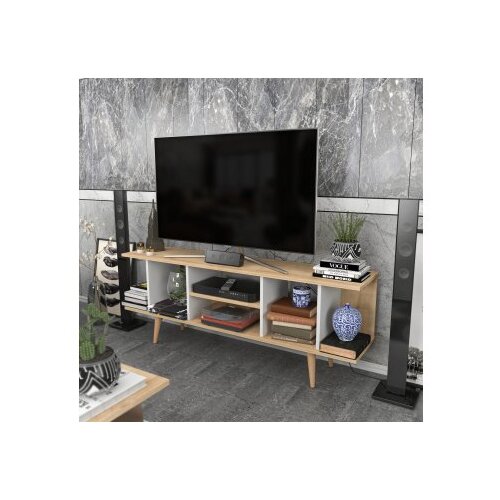 Hanah home Hanah Kućna TV komoda Akya, 160x38,6x35 cm, Bež-bijela Slike