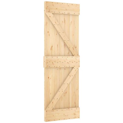  Klizna vrata Prirodna i crna 70 x 210 cm Čvrsta borovina Cene