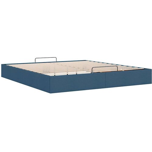 VidaXL otomanski okvir kreveta bez madraca plavi 180x200 cm od tkanine Slike