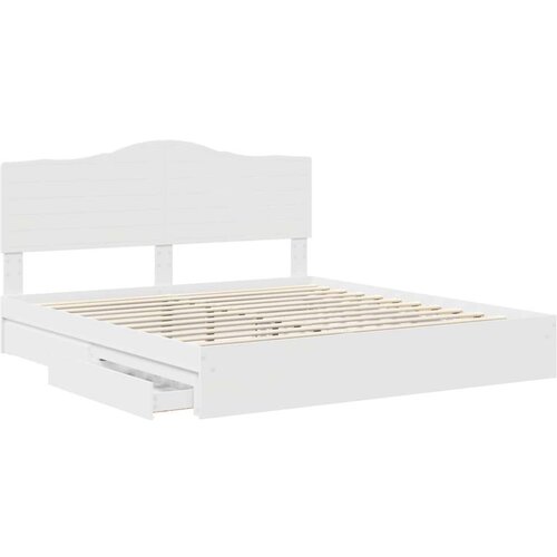  Krevet s od storage Bijelo 180 x 200 cm Konstruirano drvo Slike