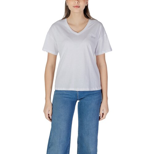 Liu Jo Majice s kratkimi rokavi MODA M/C WA5154J6308 Bela Cene