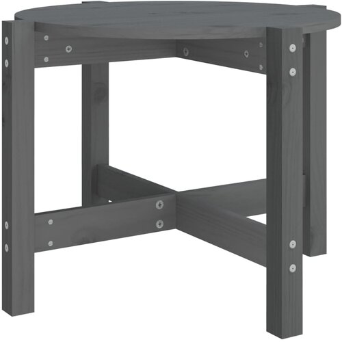 Maison Chic Klubska mizica - kavna mizica - Nizka mizica siva &amp;Oslash; 62,5x45 cm trdna borovina, (21752992) Slike