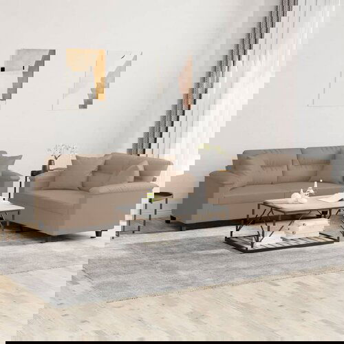 vidaXL 2-dijelni set sofa s jastucima boja cappuccina od umjetne kože Cijene
