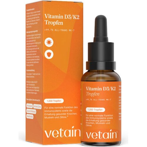 Vetain Veganske kapi vitamina D3/K2 - 1.000 IU - 30 ml Slike