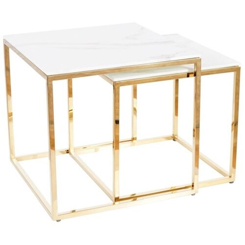 Molarem Home Set stolića GLORIA - efekt bijelog mramora Slike