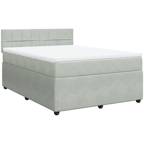 Maison Chic Box spring postelja - Vzmetna postelja z vzmetnico svetlo siva 160x200 cm žamet SL24616, (21891009) Cene