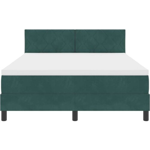 VidaXL Box Spring krevet s madracem tamno zeleni 140x200 cm bar&amp;scaron;un Slike