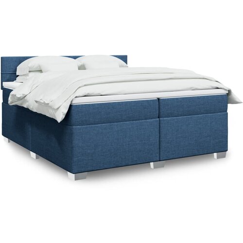 vidaXL Krevet s oprugama i madracem plavi 200 x 200 cm od tkanine Cijene