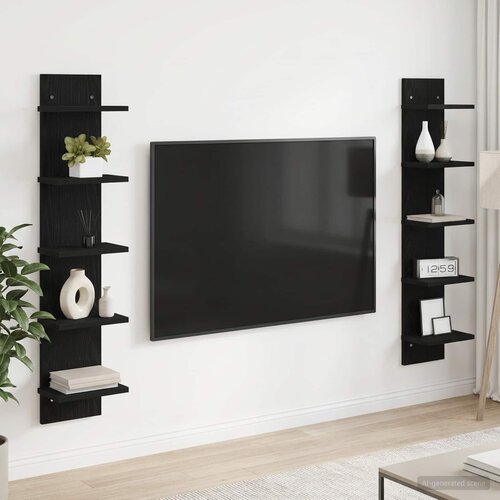  Polica na zidu 2 kom. Crni hrast 22 x 15 x 100 cm Cijene