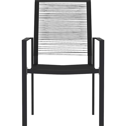  3-dijelni vrtni blagovaonski set crni Crna Dužina stola 80 cm Slike