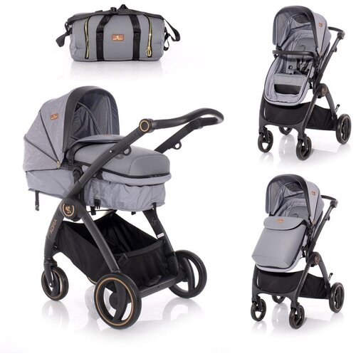 Lorelli ADRIA Kolica Grey 2u1 SET: Košara + Putna Torba + Zimska Navlaka (do 15 kg) Cene