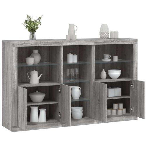  Komoda z LED lučkami siva sonoma 162x37x100 cm Cene