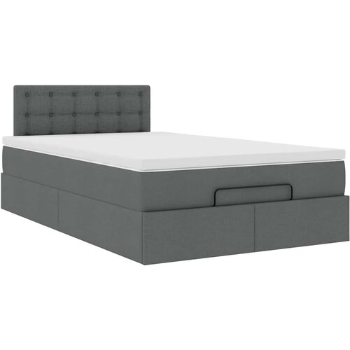 VidaXL otomanski krevet s madracem tamnosivi 120x190 cm tkanine Slike