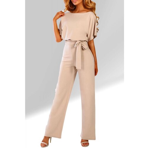 Fenzy Moderni Kombinezon Sa Širokim Dugim Hlačama I Kratkim Rukavima Nelia, Marelica Cijene