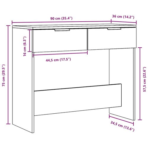  Konzolni stol Staro drvo 90x36x75 cm Konstruirano drvo Slike