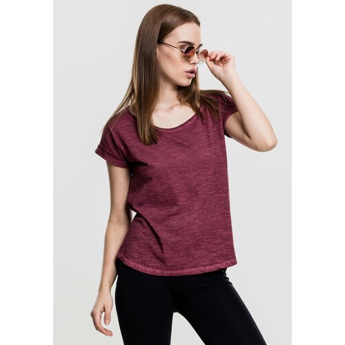 UC Ladies Women's long-back T-shirt in the shape of a spray with burgundy color Cene