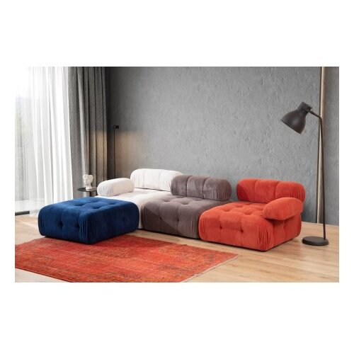 Atelier Del Sofa L1 O1 1R Pouffe Doblo Ugaona garnitura, 3 sjedala, &amp;scaron;arena Slike
