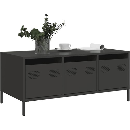  Stolić za kavu crni 101,5x50x43,5 cm od hladno valjanog čelika Slike