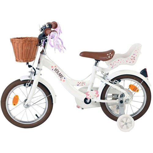 Volare dječji bicikl Blossom 14&amp;Prime; bijele boje, s dvije ručne kočnice Slike