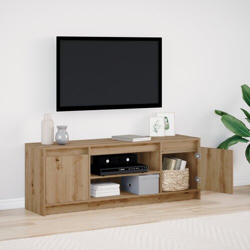VidaXL TV Kabinet sa LED Umjetni Hrast 139.5x34x50 cm Konstruirano Drvo Slike