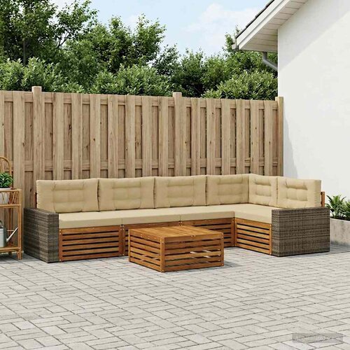  Set vanjskih sofa 6 kom. Prirodna i bež Poliester Cene