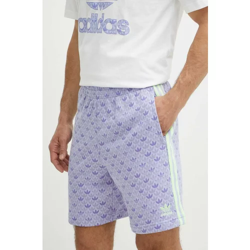 Adidas Kratke hlače moške, vijolična barva, IS2940