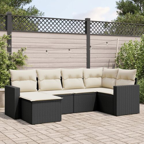  6-dijelni set vrtnih sofa s jastucima crni od poliratana Cijene