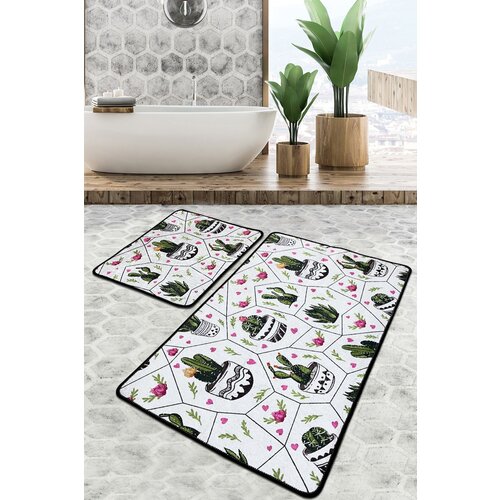  Glauce Djt Multicolor Bathmat Set (2 Pieces) Cene