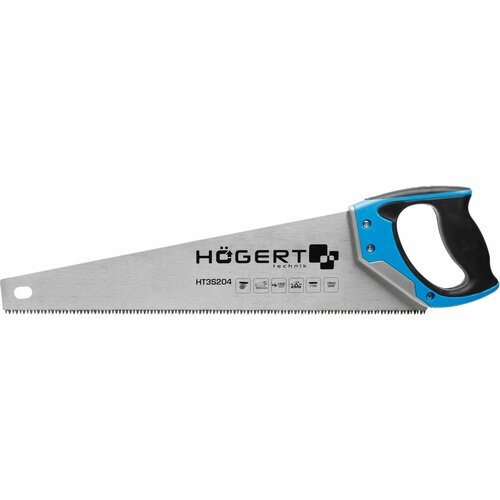Hogert HT3S204 testera ručna 450 mm, 7 tpi, trostrana rezna površina zuba Slike