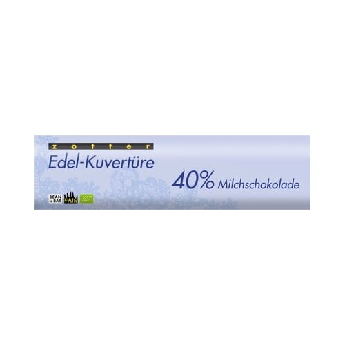 Zotter Schokoladen Bio fina kuvertura - 40% mlečna čokolada Slike