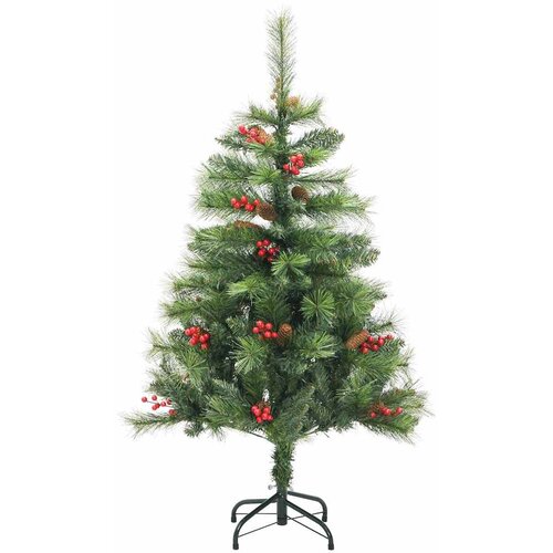  Umjetno božićno drvce S LED lampica Zelena 150 cm PVC i metal Slike