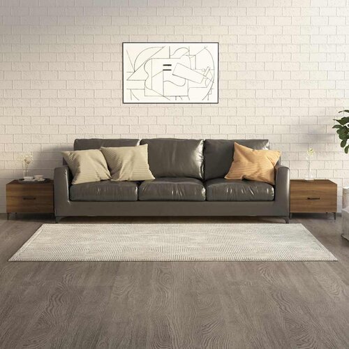  Stolići za kavu s metalnim nogama 2 kom boja hrasta 50x50x40 cm Smeđa Slike