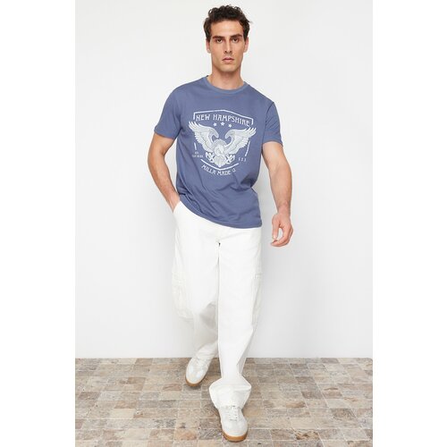 Trendyol Blue Eagle Printed Regular Cut T-Shirt Slike