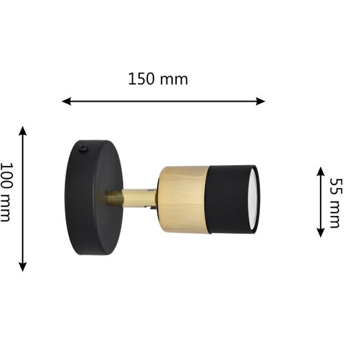  LED zidno spot svetlo TUBSSON 1xGU10/4,8W/230V crna/zlatna Slike