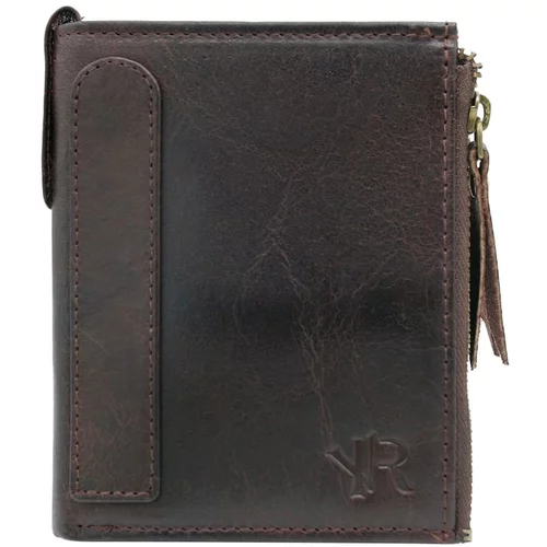 Fashion Hunters Large brown men's wallet in retro style