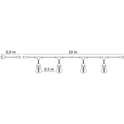  LED spolja&amp;scaron;nji dekorativni niz BAJA ST64 20xE27/1W/230V 10,9m IP44 topla bela Slike